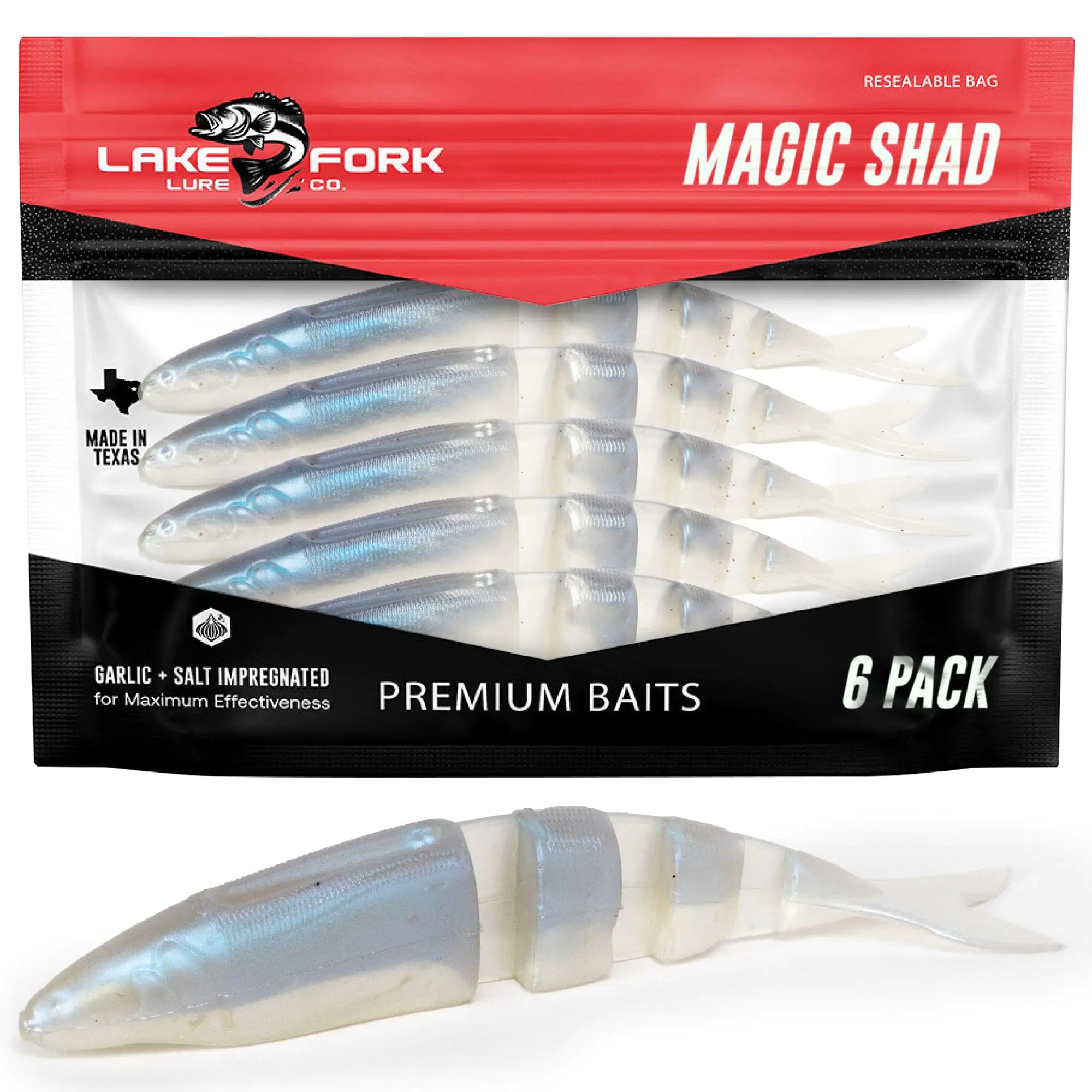 Lake Fork Trophy Lures Live Magic Shad - Albino Shad -