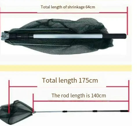 Aluminum Alloy Telescopic Fishing Net with Handle